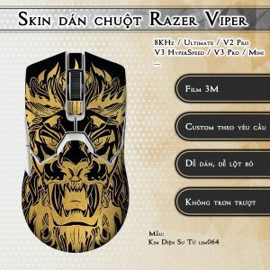 Skin dán chuột Razer Viper mẫu Kim Diện Sư Tử lsm064