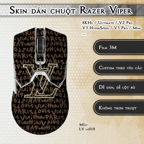 Skin dán chuột Razer Viper mẫu LV lv018