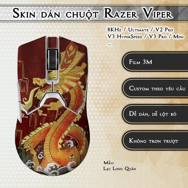 Skin dán chuột Razer Viper mẫu Lạc Long Quân