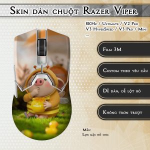 Skin dán chuột Razer Viper mẫu Lợn mặc đồ ong