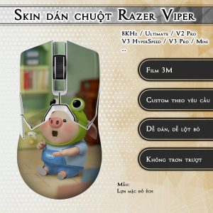 Skin dán chuột Razer Viper mẫu Lợn mặc đồ ếch
