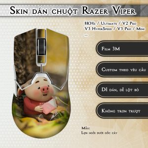 Skin dán chuột Razer Viper mẫu Lợn ngồi dưới gốc cây