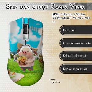 Skin dán chuột Razer Viper mẫu Lợn picnic