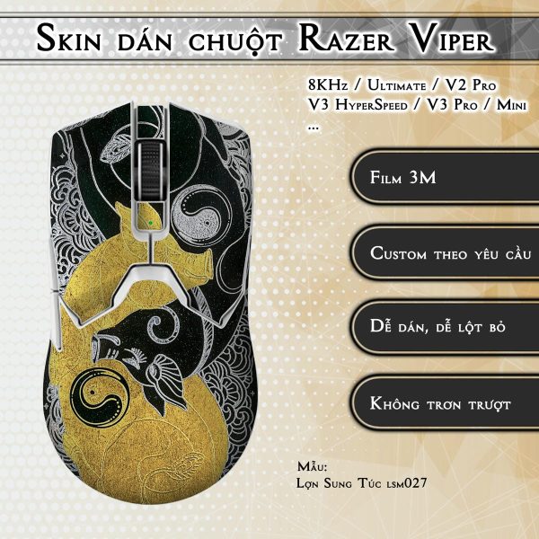 Skin dán chuột Razer Viper mẫu Lợn Sung Túc lsm027