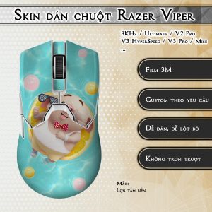 Skin dán chuột Razer Viper mẫu Lợn tắm biển