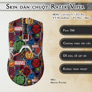 Skin dán chuột Razer Viper mẫu Marvel Pattern