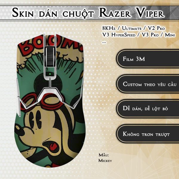 Skin dán chuột Razer Viper mẫu Mickey
