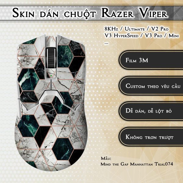 Skin dán chuột Razer Viper mẫu Mind the Gap Manhattan Trial074
