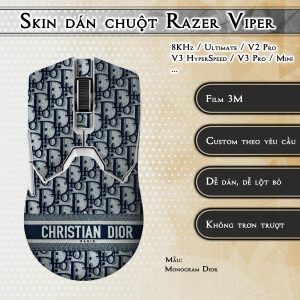 Skin dán chuột Razer Viper mẫu Monogram Dior