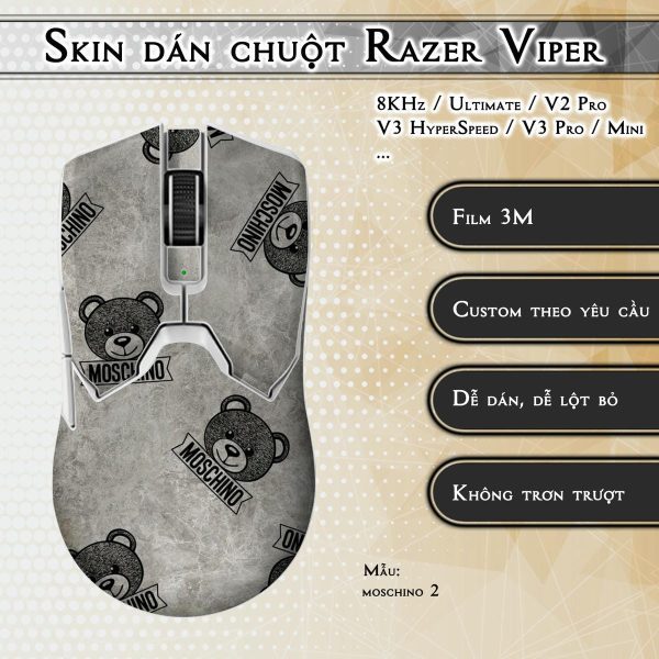 Skin dán chuột Razer Viper mẫu moschino 2