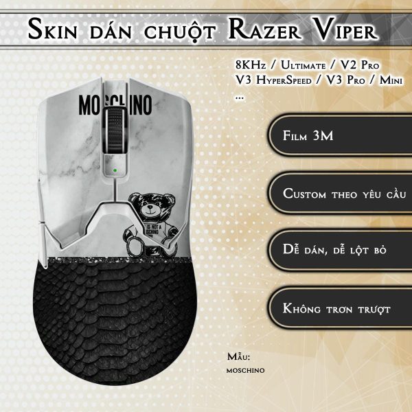 Skin dán chuột Razer Viper mẫu moschino