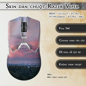 Skin dán chuột Razer Viper mẫu Mây hồng thành phố