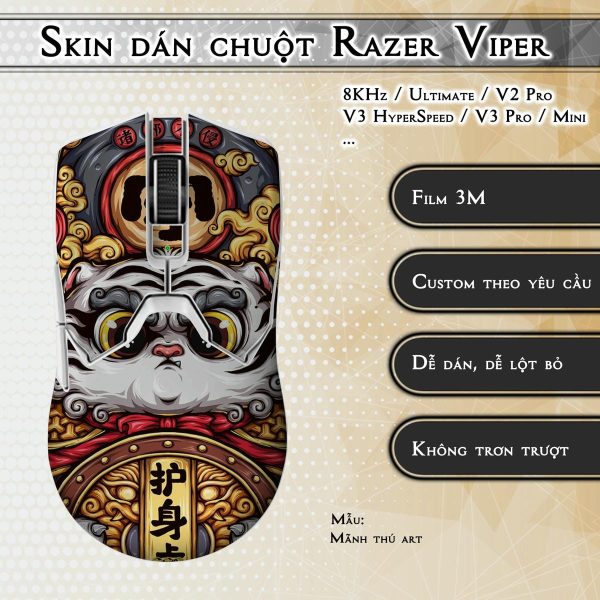 Skin dán chuột Razer Viper mẫu Mãnh thú art