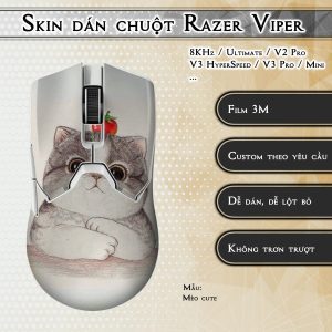 Skin dán chuột Razer Viper mẫu Mèo cute