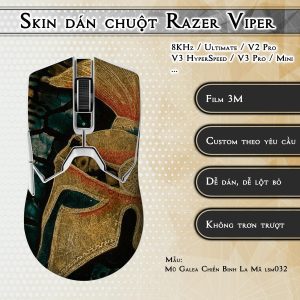 Skin dán chuột Razer Viper mẫu Mũ Galea Chiến Binh La Mã lsm032