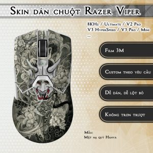 Skin dán chuột Razer Viper mẫu Mặt nạ quỷ Hanya