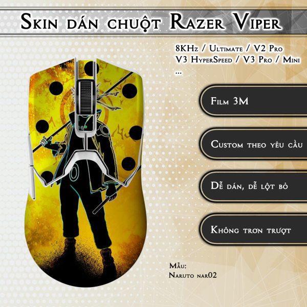 Skin dán chuột Razer Viper mẫu Naruto nar02