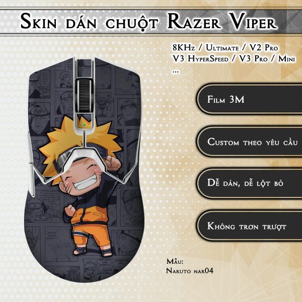 Skin dán chuột Razer Viper mẫu Naruto nar04