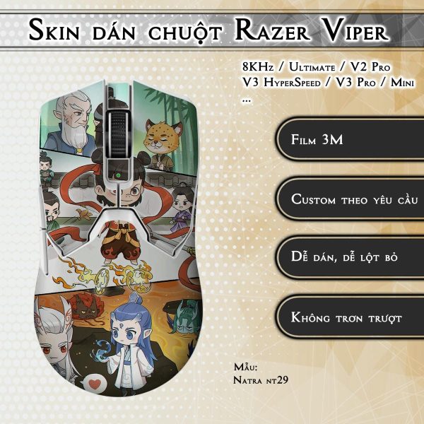 Skin dán chuột Razer Viper mẫu Natra nt29