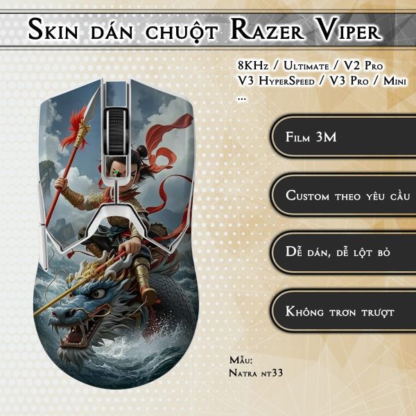Skin dán chuột Razer Viper mẫu Natra nt33
