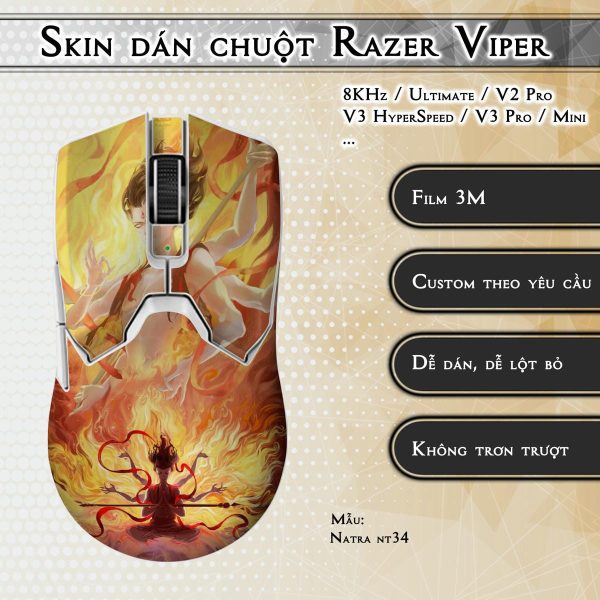 Skin dán chuột Razer Viper mẫu Natra nt34