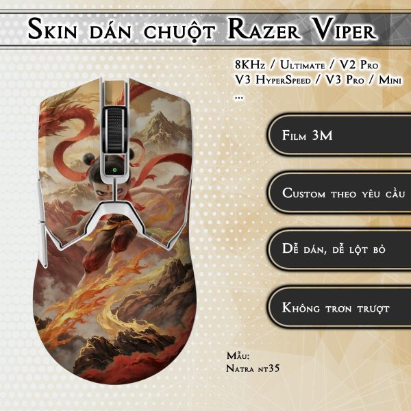 Skin dán chuột Razer Viper mẫu Natra nt35
