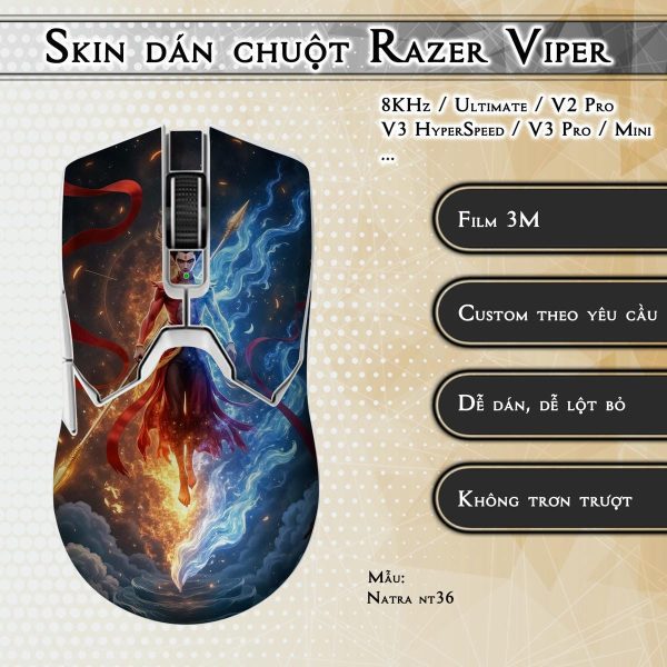 Skin dán chuột Razer Viper mẫu Natra nt36