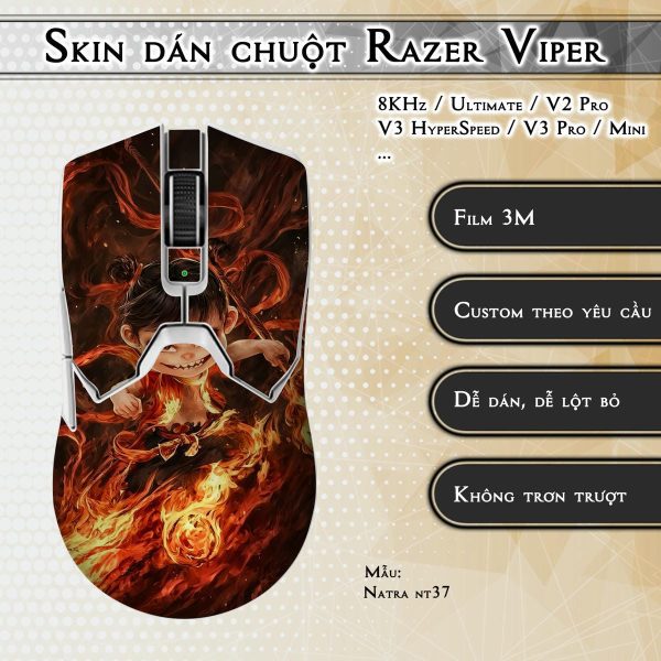 Skin dán chuột Razer Viper mẫu Natra nt37
