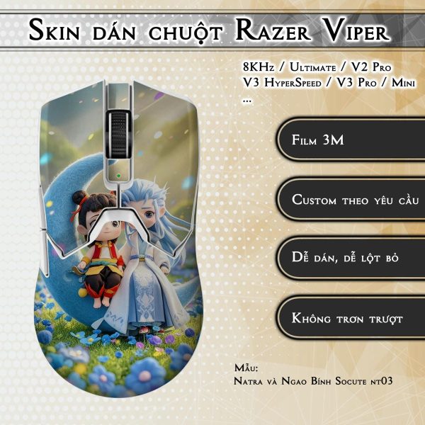 Skin dán chuột Razer Viper mẫu Natra và Ngao Bính Socute nt03