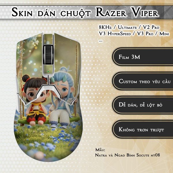Skin dán chuột Razer Viper mẫu Natra và Ngao Bính Socute nt08