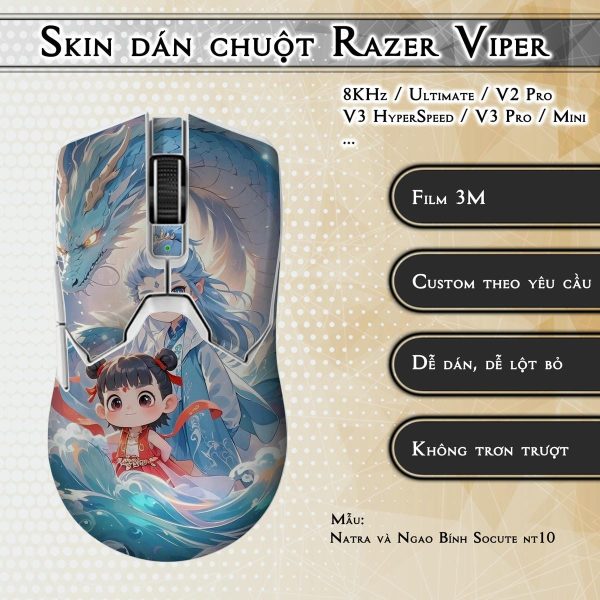 Skin dán chuột Razer Viper mẫu Natra và Ngao Bính Socute nt10