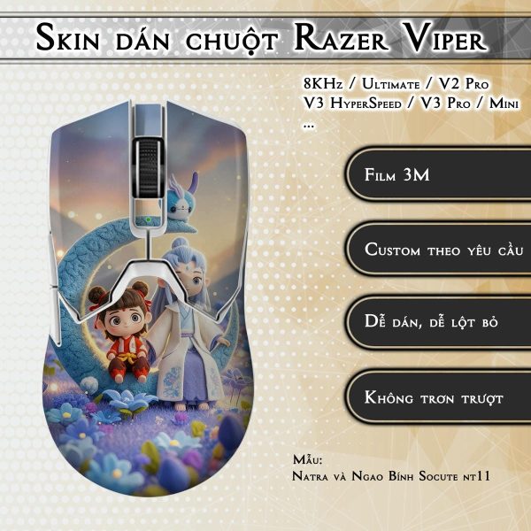 Skin dán chuột Razer Viper mẫu Natra và Ngao Bính Socute nt11