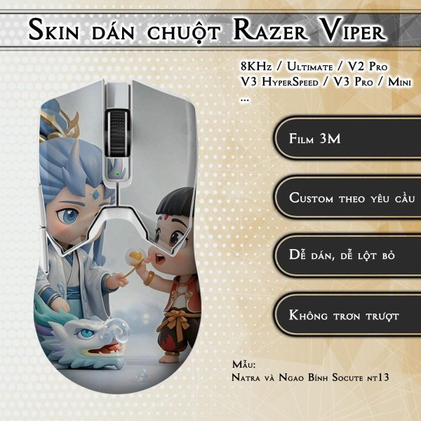 Skin dán chuột Razer Viper mẫu Natra và Ngao Bính Socute nt13