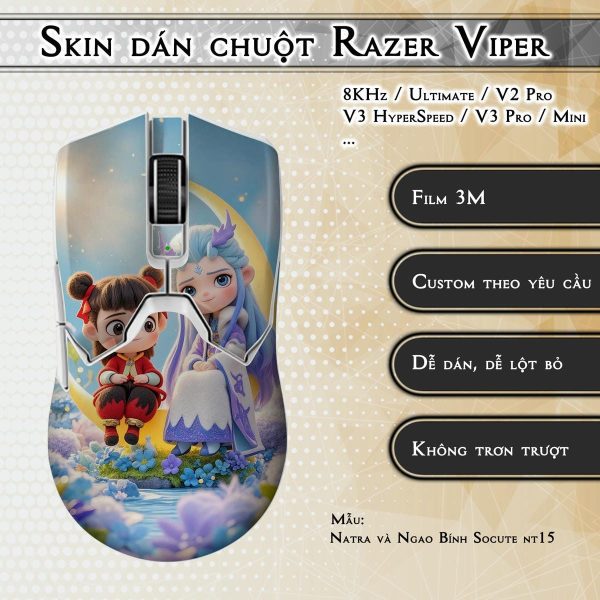 Skin dán chuột Razer Viper mẫu Natra và Ngao Bính Socute nt15
