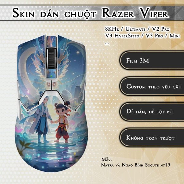 Skin dán chuột Razer Viper mẫu Natra và Ngao Bính Socute nt19