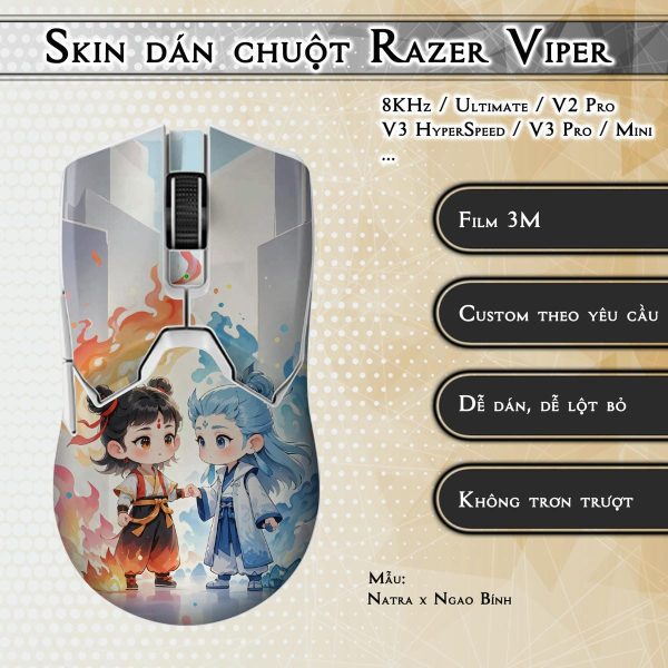 Skin dán chuột Razer Viper mẫu Natra x Ngao Bính