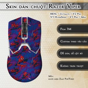 Skin dán chuột Razer Viper mẫu người nhện Zaap PowThwip