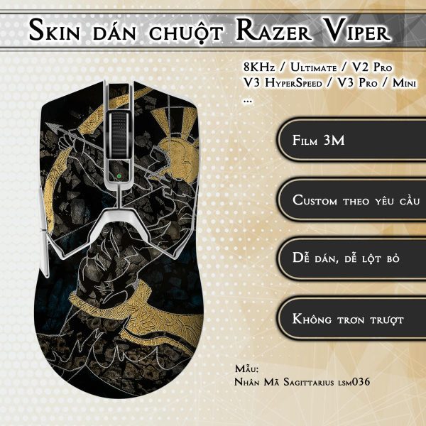 Skin dán chuột Razer Viper mẫu Nhân Mã Sagittarius lsm036