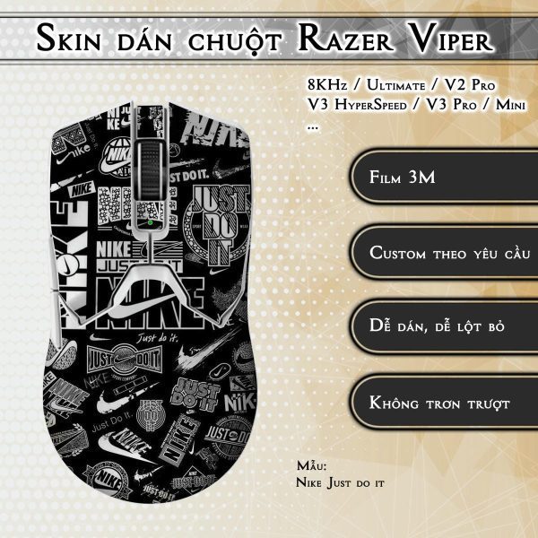 Skin dán chuột Razer Viper mẫu Nike Just do it