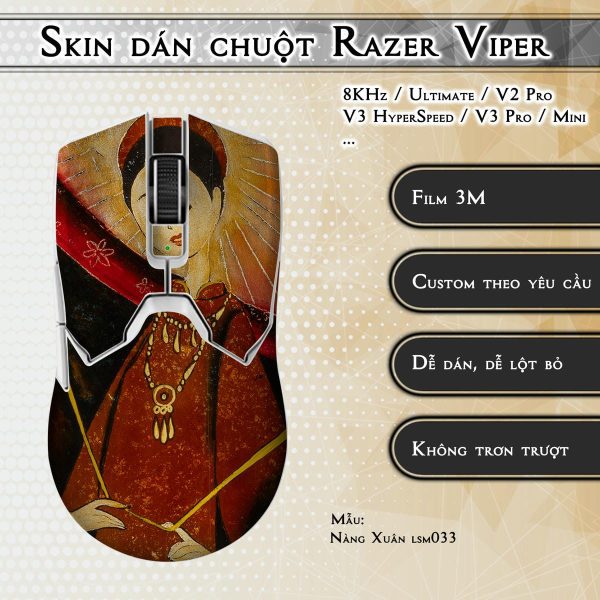 Skin dán chuột Razer Viper mẫu Nàng Xuân lsm033