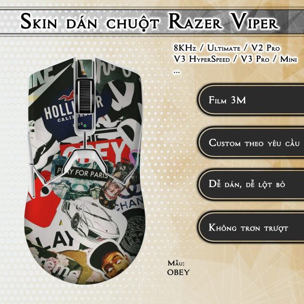 Skin dán chuột Razer Viper mẫu OBEY
