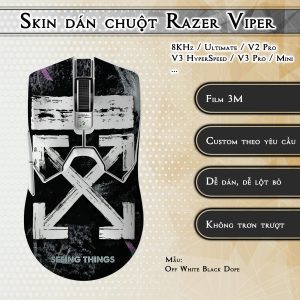 Skin dán chuột Razer Viper mẫu Off White Black Dope