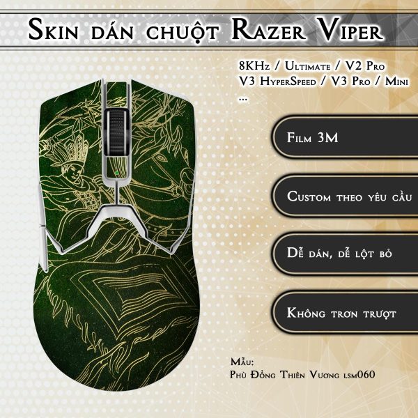 Skin dán chuột Razer Viper mẫu Phù Đổng Thiên Vương lsm060