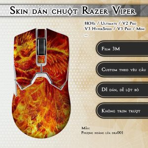 Skin dán chuột Razer Viper mẫu Phượng hoàng lửa dra001