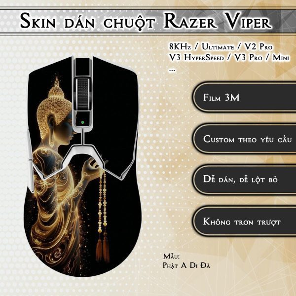 Skin dán chuột Razer Viper mẫu Phật A Di Đà