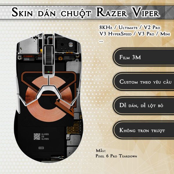 Skin dán chuột Razer Viper mẫu Pixel 6 Pro Teardown