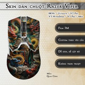 Skin dán chuột Razer Viper mẫu Quan Công