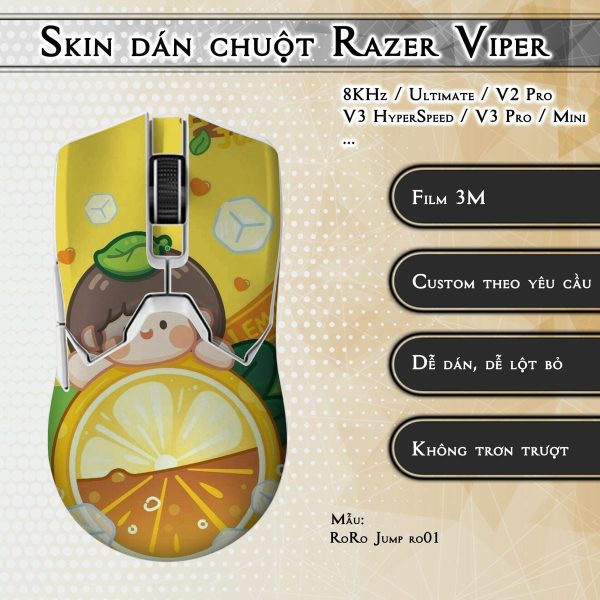Skin dán chuột Razer Viper mẫu RoRo Jump ro01