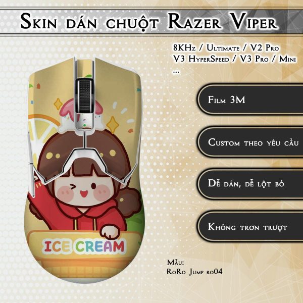 Skin dán chuột Razer Viper mẫu RoRo Jump ro04