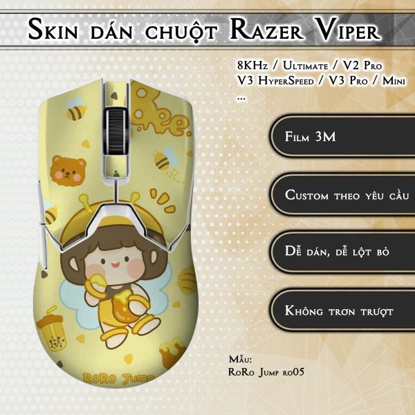 Skin dán chuột Razer Viper mẫu RoRo Jump ro05